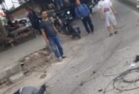 Kondis korban paska terjatuh dari ketinggian flyover kalibalok, Bandar Lampung, Senin 29 Juli 2024, Foto : Tangkapan Layar Video.