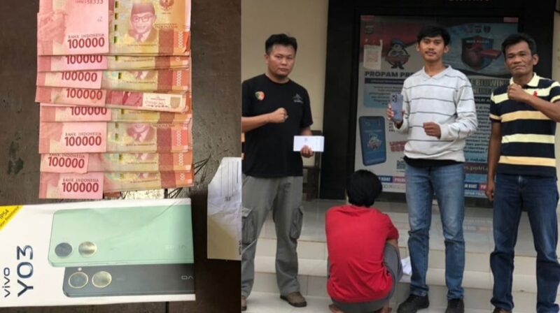 Kolase foto barang bukti dan tersangka yang berhasil ditangkap Polsek Pulau Panggung | Dok. Polres Tanggamus.