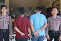 Kakak beradik yang diamankan polisi lantaran kasus penganiaayaan | Dok. Polres Pesisir Barat.