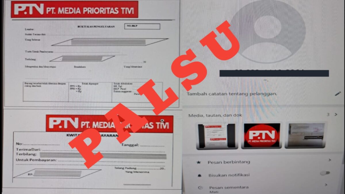 Dokumen BKP dan Kwitansi yang dipalsukan serta nomor handphone pemesan, Kamis 1 Juli 2024 | Dok. Asrul Ariski/Media Prioritastv.com.