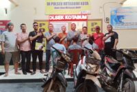 Ketiga pelaku saat ditangkap Polsek Kota Bumi Kota, Lampung Utara | Dok. Polres Lampung Utara.