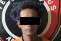 Tersangka HR yang ditangkap Polsek Terusan Nunyai. | Dok. Polres Lampung Tengah.
