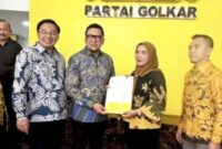 Eva Dwiana, Calon Walikota Bandar Lampung saat menerima Rekomendasi Partai Golkar, Senin 5 Agustus 2024.