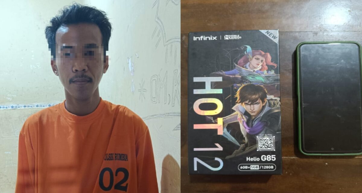 Kolase foto tersangka dan barang bukti yang diamankan polisi | Dok. Polres Lampung Tengah.