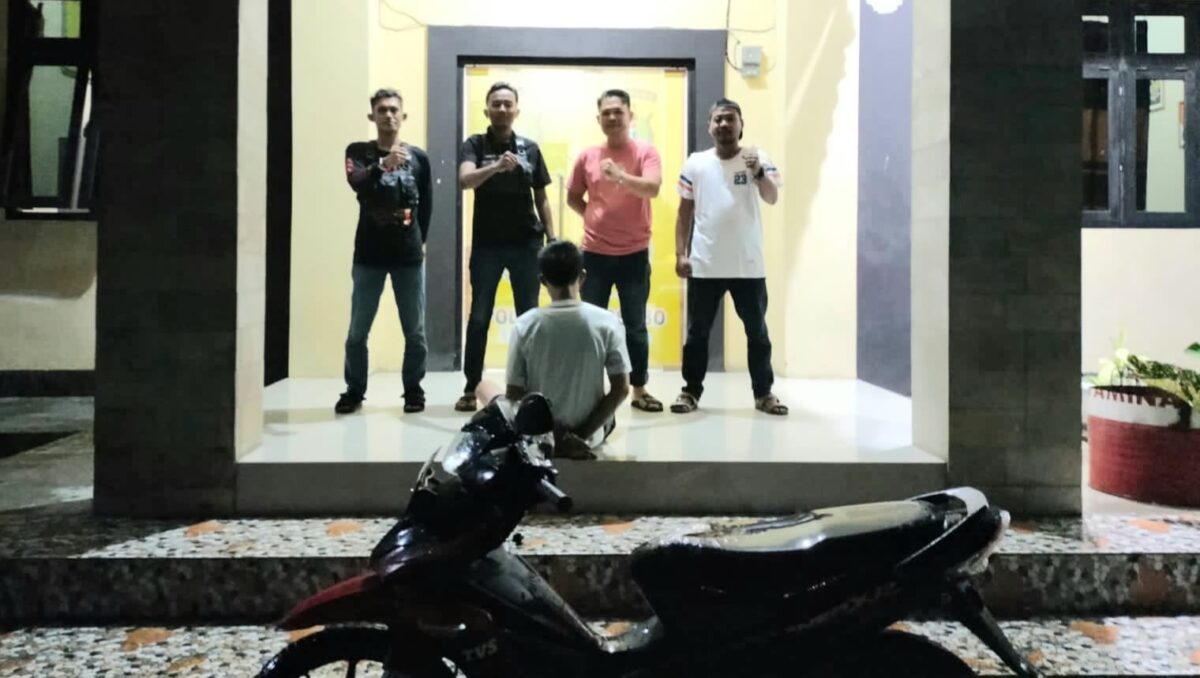 Satu tersangka yang telah diamankan Polsek Wonosobo.