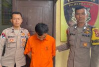 Tersangka AR alias Udin Pecong saat Diamankan di Polsek Pagelaran, Rabu 7 Agustus 2024 | Dok. Polres Pringsewu.