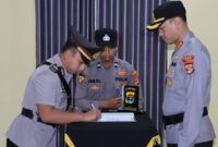Penyerahan Jabatan Kasat Intelkam Polres Pringsewu kepada Kapolres AKBP M. Yunnus Saputra, Kamis 8 Agustus 2024.