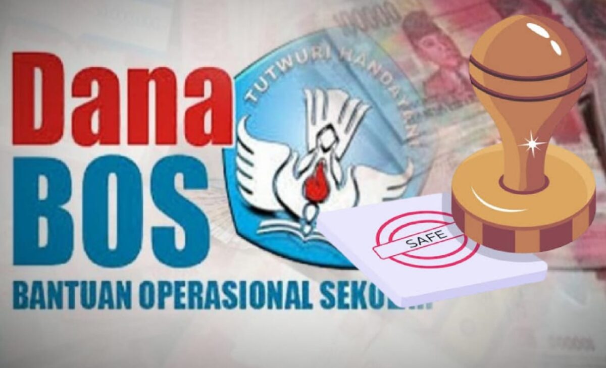 Bantuan Operasional Sekolah (BOS) dan ilustrasi Cap Pekon Karang Brak, Pematang Sawa, Tanggamus diduga dipalsukan.