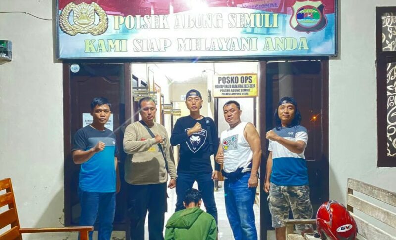 Tersangka Y setelah ditangkap Polsek Abung Semuli, Sabtu 10 Agustus 2024 | Dok. Polres Lampung Utara.