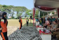 Kegiatan lomba senam kreasi OPD Pemkab Tanggamus di Lapangan Pemkab setempat, Selasa 13 Agustus 2024.