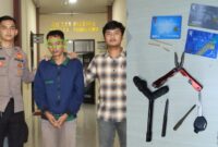 Kolase foto tersangka Udin Tompel dan barang bukti yang diamankan polisi, Senin 12 Agustus 2024 | Dok. Polres Pringsewu.