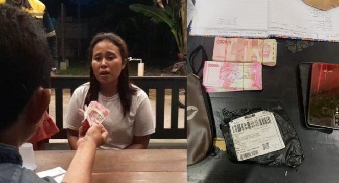 Kolase foto saat tersangka IL diamankan dan barang bukti yang diamankan polisi.