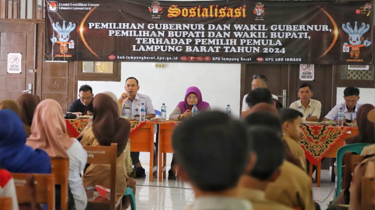 Sosialisasi Pemilih Pemula di Lampung Barat, Rabu 14 Agustus 2024.