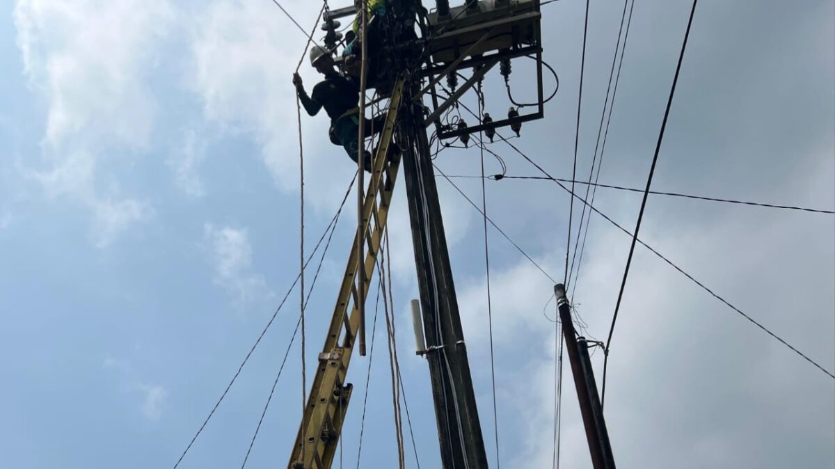 Evakuasi petugas PLN tersengat listrik di Labuhan Maringgai, Lampung Timur, Kamis 15 Agustus 2024.