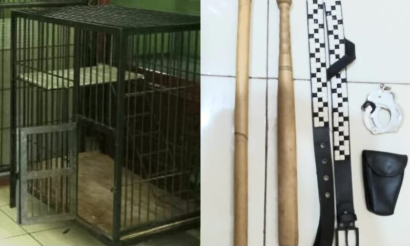 Kandang dan alat penyiksaan terhadap Fajar Maulana, Mahasiswa Lampung Utara.