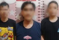 Ketiga tersangka penganiayaan dan penyekapan terhadap Fajar Maulana.