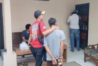 Tersangka MN usai ditangkap dan dibawa ke Polsek Gading Rejo, Pringsewu, Jumat 16 Agustus 2024.