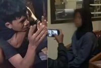 Kolase foto terduga pelaku yang ditangkap warga dan korban DL saat berada di Polsek Sukoharjo, Pringsewu, Selasa 20 Agustus 2024, malam.