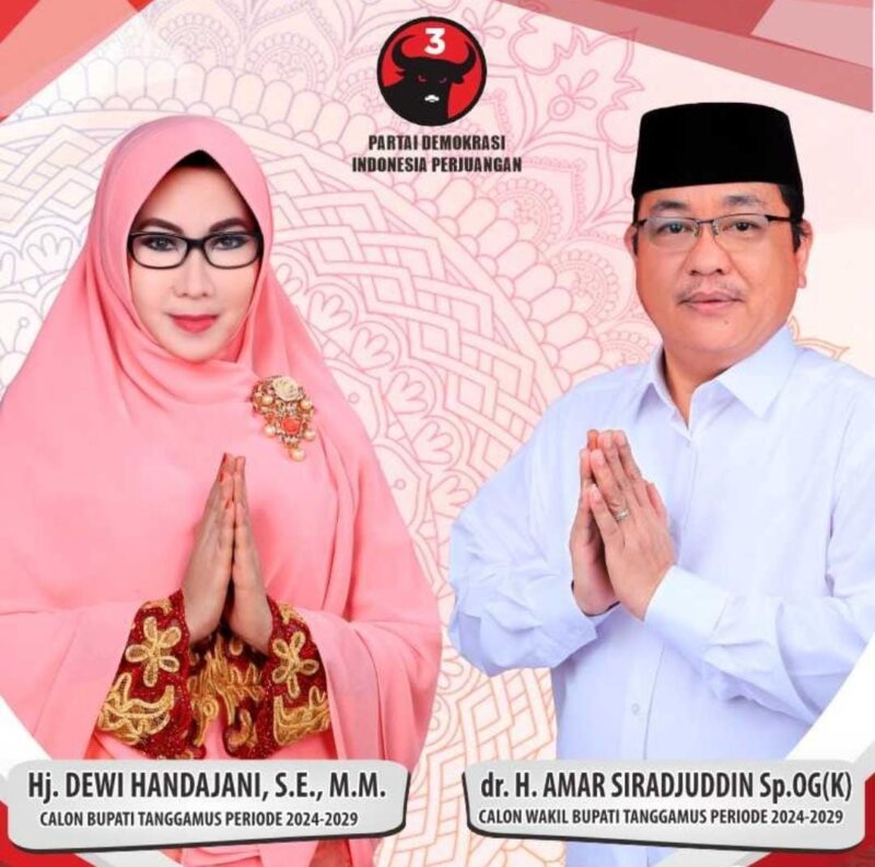 Pasangan Calon Bupati dan Wakil Bupati Tanggamus Pilkada 2024 asal PDIP.