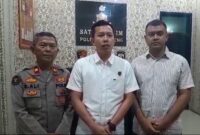 Kasat Reskrim Polres Lampung Tengah Nikolas Bagas Yudhi Kurnia saat memberikan penjelasan penahanan tersangka MS, Sabtu 24 Agustus 2024.
