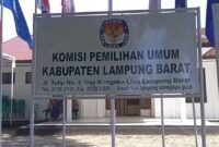 Plang KPU Lampung Barat.