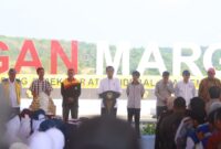 Presiden Jokowi saat meresmikan Bendungan Marga Tiga, Lampung Timur, Senin 26 Agustus 2024.