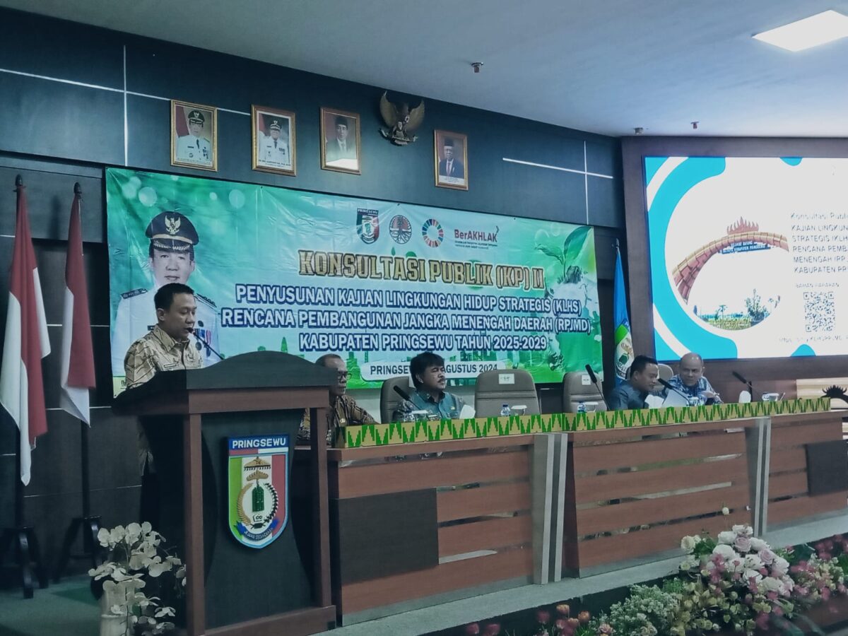 Konsultasi Publik KLHS RPJMD Pringsewu, Kamis 29 Agustus 2024.