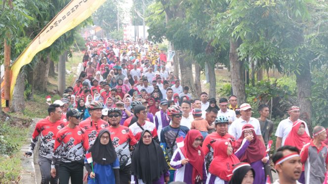 
 Semarak Kemerdekaan RI Ke-79 dan Hari Jadi Polwan Ke-76, Polres Tulang Bawang Gelar Car Free Day