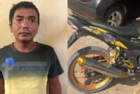 Tersangka RDI dan barang bukti alat yang digunakan melakukan pencurian yang diamankan polisi, Senin 26 Agustus 2024.