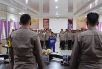 Pembacaan ikrar oleh anggota Polres Tanggamus, Kamis 5 Agustus 2024.