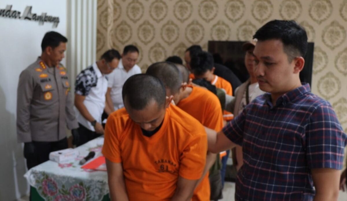 Kelima Bandar Narkoba yang berhasil dibekuk Polresta Bandar Lampung.