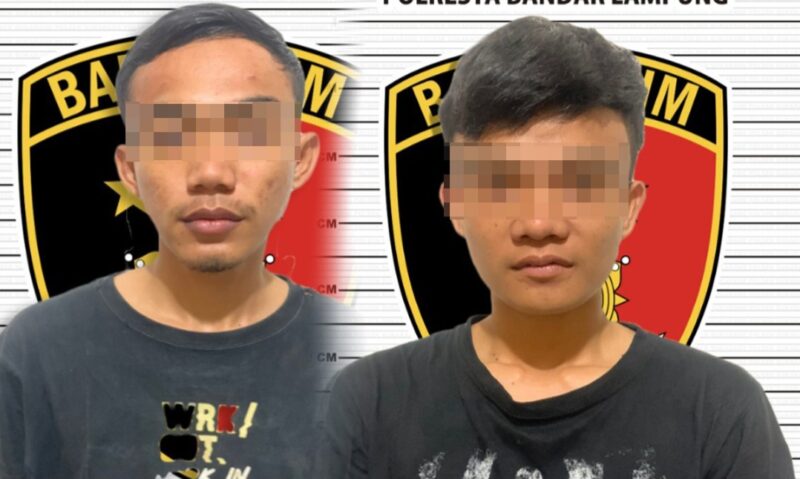Kedua pelaku Curanmor setelah ditangkap Polsek Sukarame Bandar Lampung.