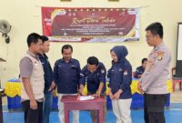 Bhabinkamtibmas Polres Tanggamus saat hadiri pleno DPSHP, Sabtu 7 September 2024.
