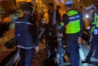 Razia diduga balap liar di Jalan Terbaya, Kota Agung, Tanggamus, Sabtu 7 September 2024, malam | Dok. Polres Tanggamus.