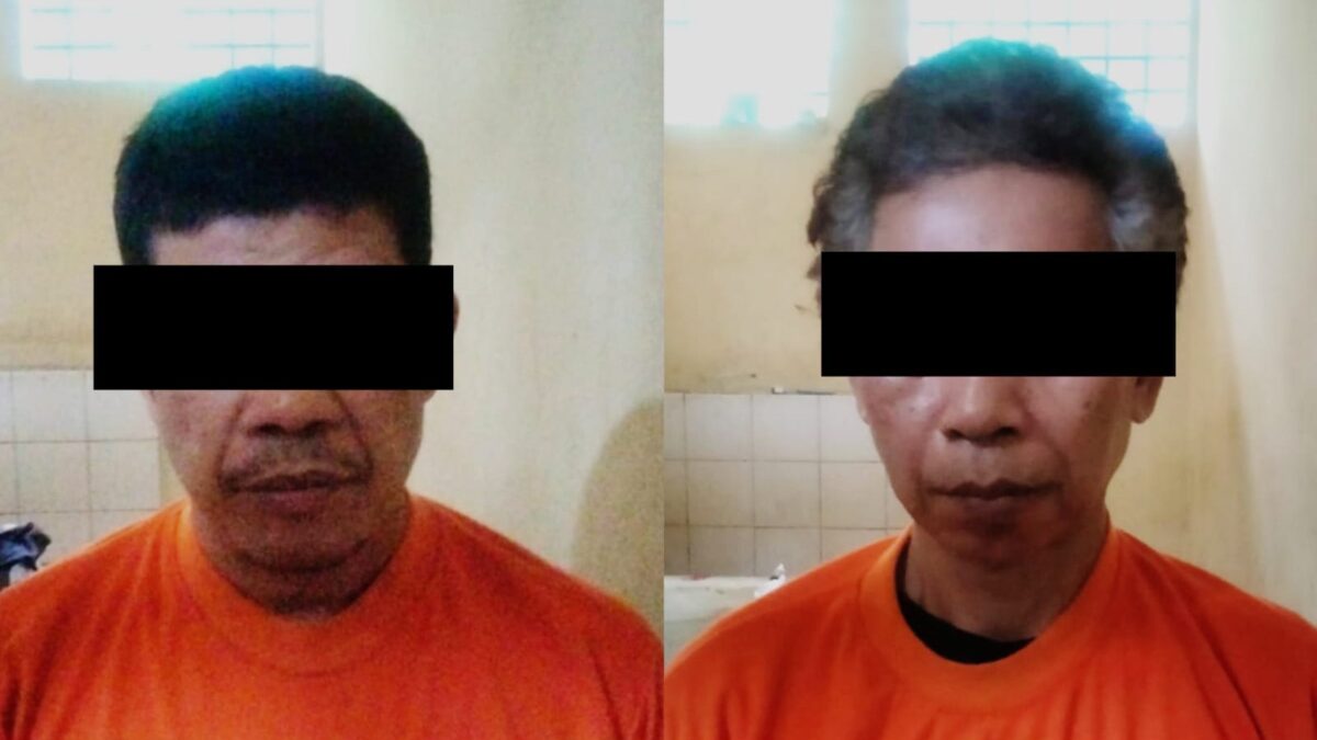 Dua tersangka pencurian sapi Limousin di Lampung Tengah yang berhasil ditangkap polisi.