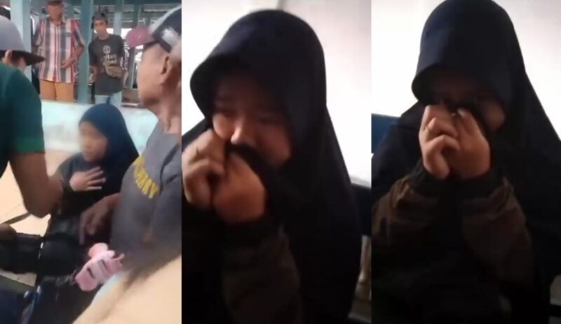 Kolase foto ibu muda asal Tanggamus terduga Copet di  Pasar Tegineneng, Pesawaran, Lampung yang ditangkap warga, Selasa 10 September 2024 | Tangkapan Layar Video.