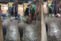 Tangkapan layar video viral penganiayaan anak perempuan diduga oleh ayah kandungnya.