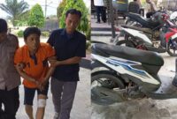 Kolase foto tersangka IR dan barang bukti yang diamankan polis.