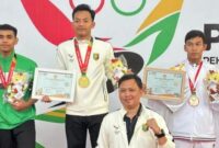 Atlet Pencak Silat Tanggamus Lampung, Wildan saat meraih medali emas di PON XXI Aceh- Sumut 2024.