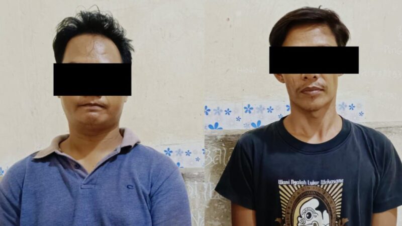 Kedua pelaku Curanmor yang ditangkap Polsek Rumbia, Lampung Tengah.
