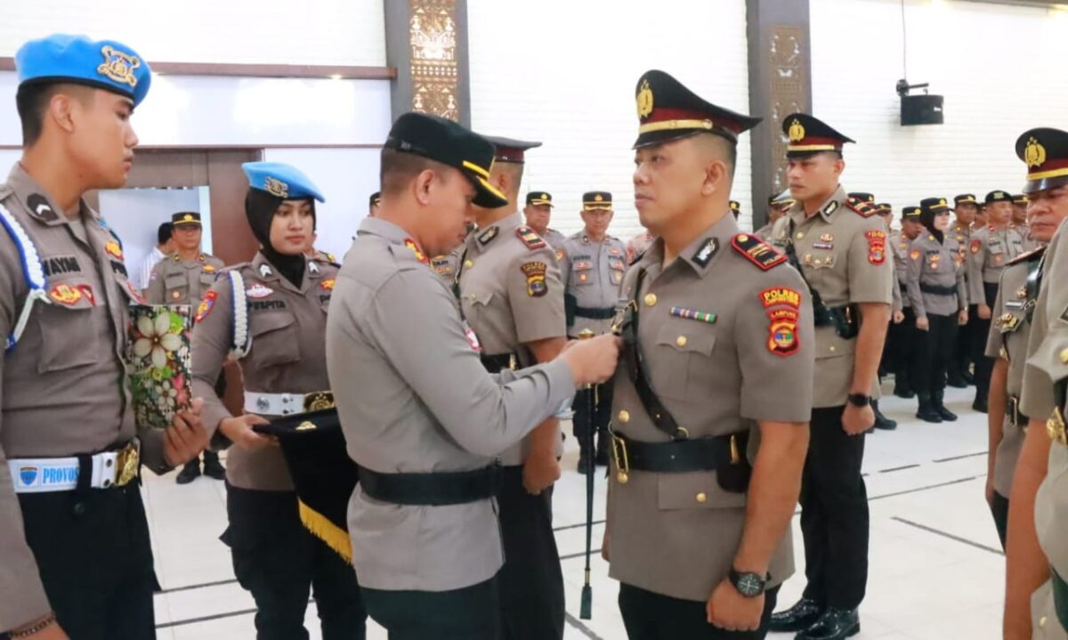 Pelaksanaan serahterima jabatan di Polres Lampung Timur, Sabtu 14 September 2024.