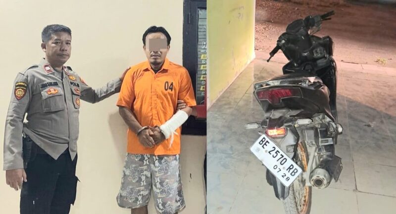 Tersangka dan barang bukti yang diamankan Polsek Gading Rejo.