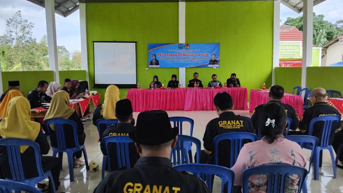 Pelatihan P4GN BNNK Tanggamus kepada Anggota Granat di Balai Pekon Tekad, Pulau Panggung, Tanggamus, Selasa 17 September 2024.