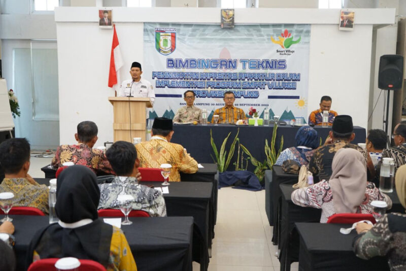 Bimtek Peningkatan Kapasitas Aparatur dalam implementasi Program Smart Village Provinsi Lampung yang dilaksanakan pada tanggal 30/8/2024, di Hotel Alodia Antasari, Bandar Lampung. 