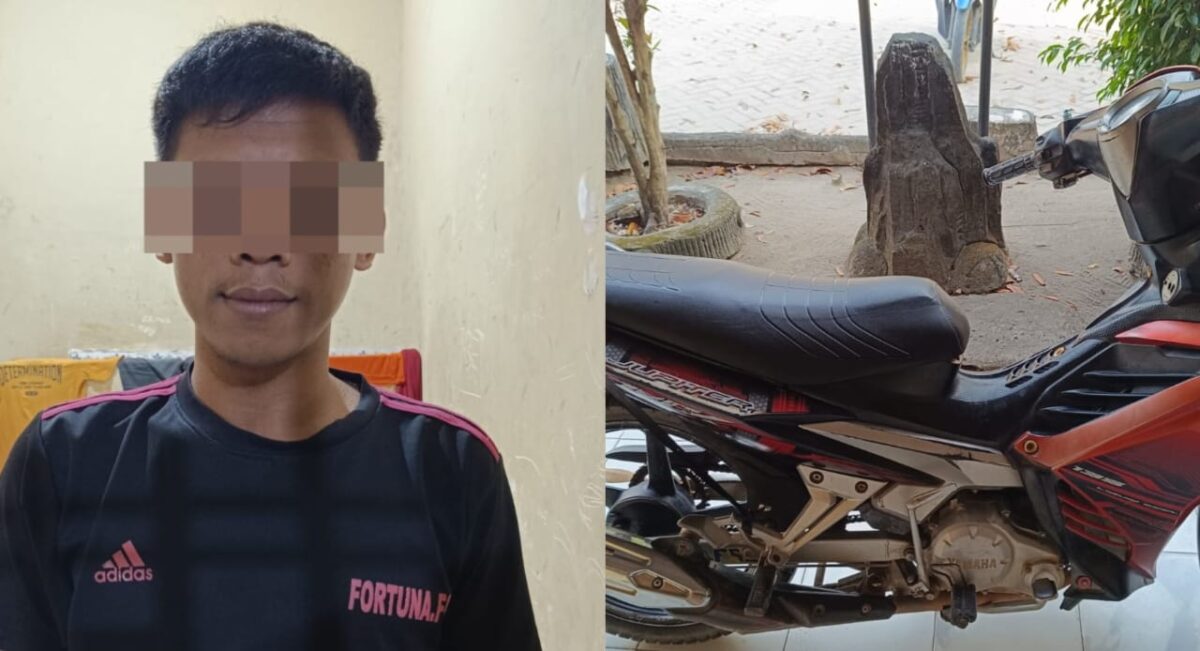 Tersangka dan barang bukti yang diamankan Polsek Rumbia, Lampung Tengah.