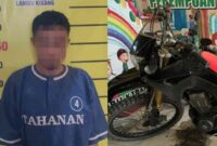 Tersangka BA dan barang bukti yang berhasil diamankan Polisi.