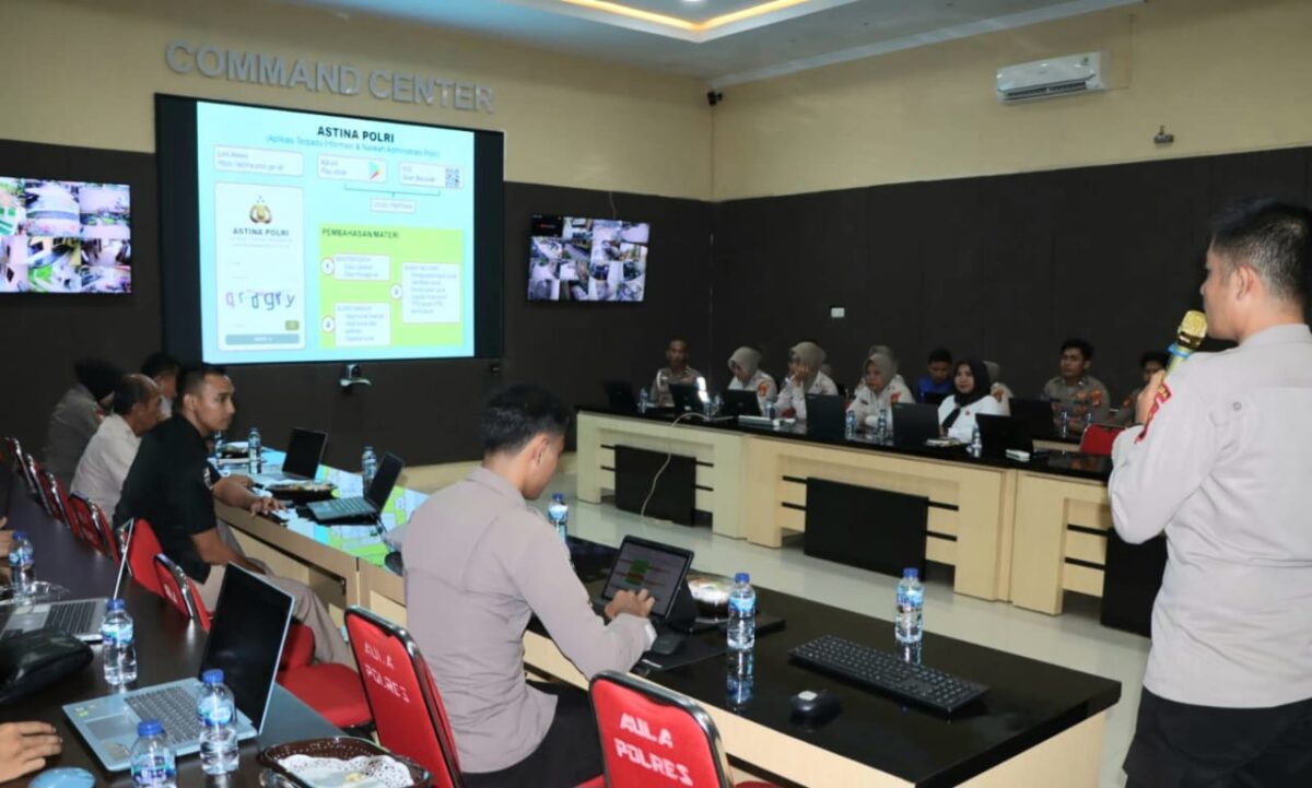 Pelatihan Aplikasi Astina Polri di Polres Tanggamus, Kamis 26 September 2024.