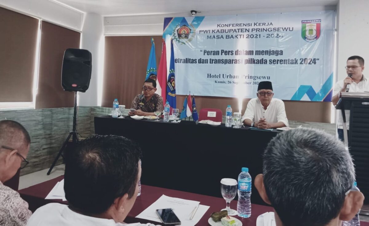 Konferkab PWI Pringsewu di Hotel Urban Azana, Kamis 26 September 2024.