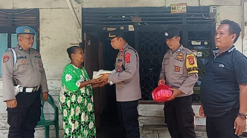 Bantuan sosial Polsek Wonosobo kepada warya Dadirejo, Jumat 27 September 2024.