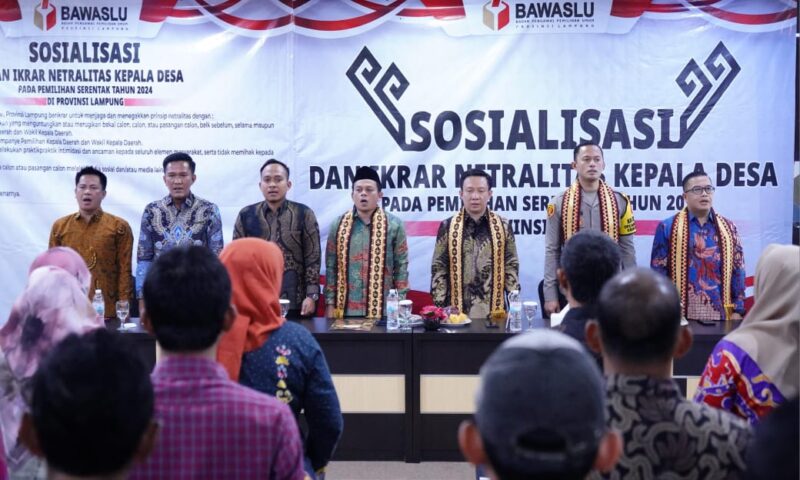 Deklrasi Netralitas Kakob dan Lurah di Kabupaten Pringsewu, Jumat 27 September 2024.